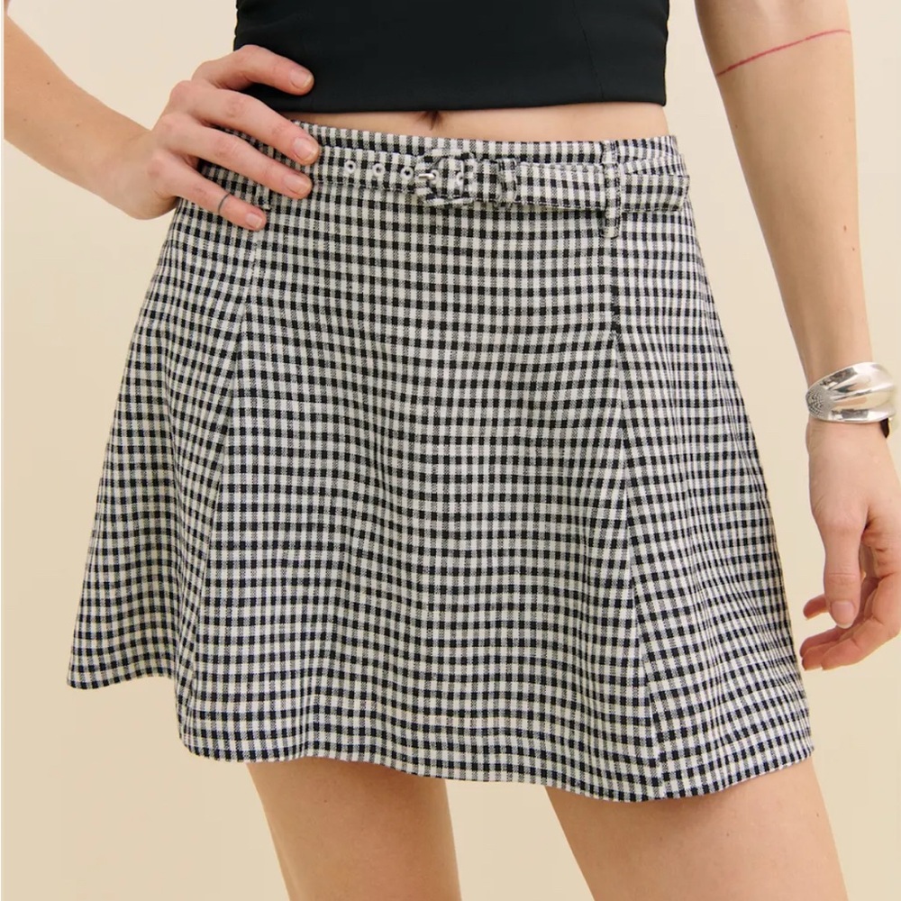 Rory Linen Gingham Linen Skirt!